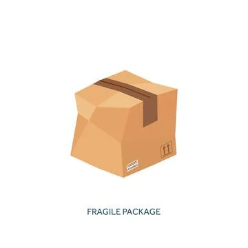 Vector illustration. Flat carton box. Transport packaging shipment. Post service 库存插图