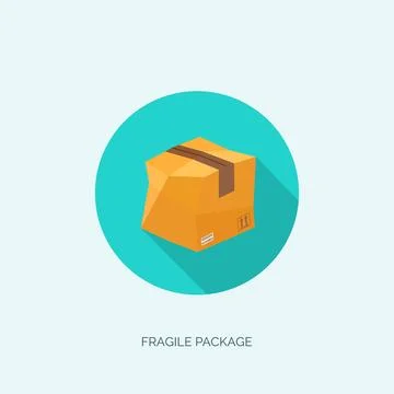 Vector illustration. Flat carton box. Transport, packaging. Post service, online Illustrazione stock