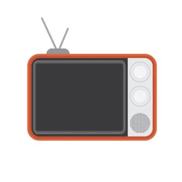 Vector illustration flat classic television, radio icon clip art Stock Illustration