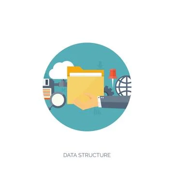 Vector illustration. Flat cloud computing background. Data storage network 스톡 일러스트