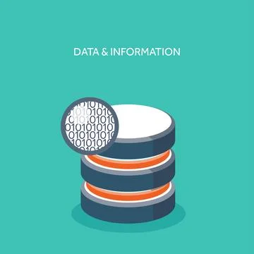 Vector illustration. Flat cloud computing background. Data storage network Stock Illustration