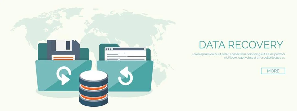 Vector illustration. Flat cloud computing background. Data storage network Stock Illustration