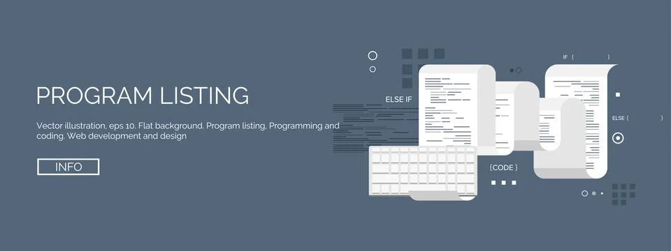 Vector illustration. Flat computing background. Programming coding. Web Stock Illustration