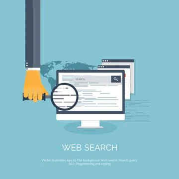 Vector illustration. Flat computing background. Programming,coding. Web Stock Illustration