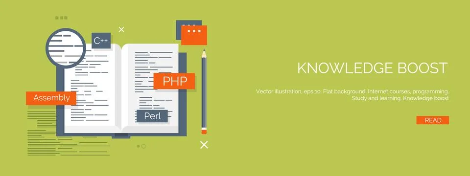 Vector illustration. Flat computing background. Programming coding. Web Stock Illustration