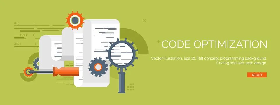 Vector illustration. Flat computing background. Programming coding. Web Stock Illustration