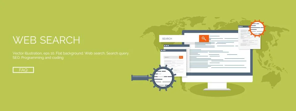 Vector illustration. Flat computing background. Programming coding. Web Stock Illustration