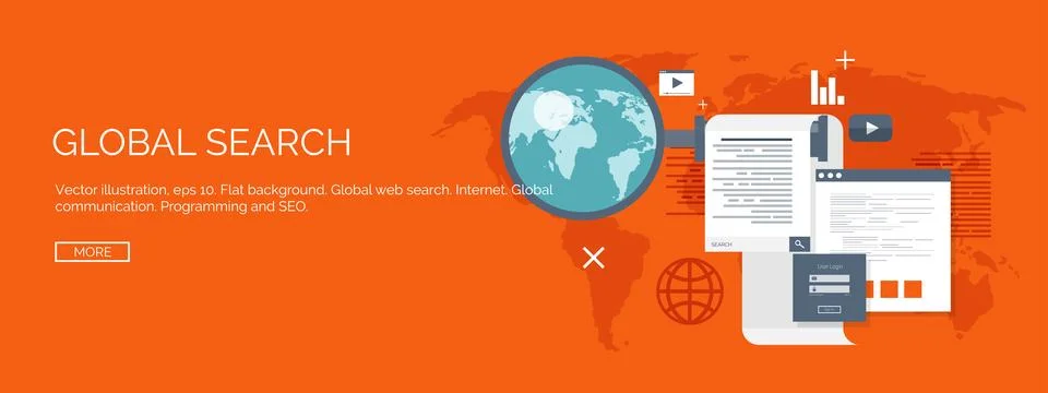 Vector illustration. Flat computing background. Programming coding. Web Stock Illustration