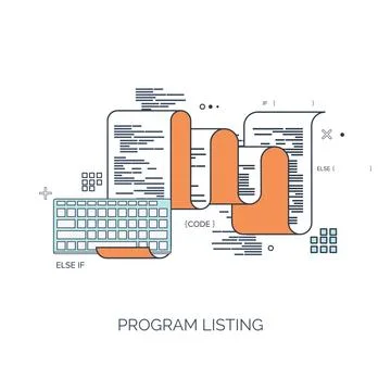 Vector illustration. Flat computing background. Programming,coding. Web Stock Illustration