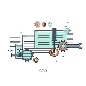 Vector illustration. Flat computing background. Programming,coding. Web Stock Illustration