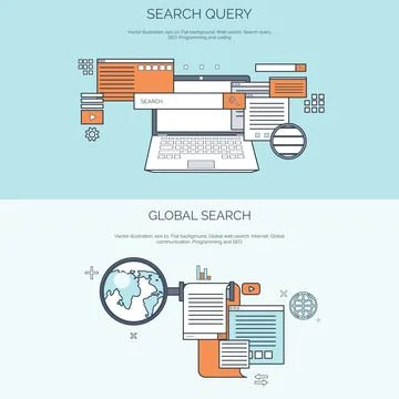 Vector illustration. Flat computing background. Programming,coding. Web Stock Illustration