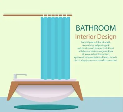 Vector illustration. Flat design. Bathroom with furniture. Bathroom interior. Stock Illustration