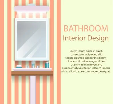 Vector illustration. Flat design. Bathroom with furniture. Bathroom interior. Stock Illustration