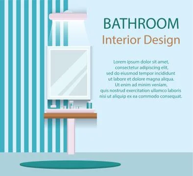 Vector illustration. Flat design. Bathroom with furniture. Bathroom interior. Stock Illustration