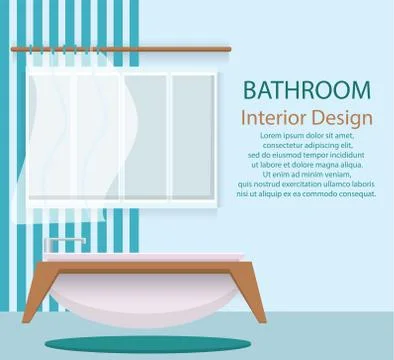 Vector illustration. Flat design. Bathroom with furniture. Bathroom interior. Stock Illustration