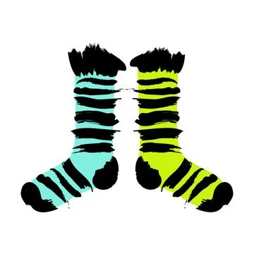 Vector illustration flat design colorful socks isolated on white background Stock Illustration