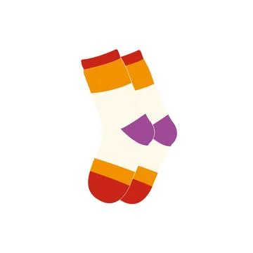 Vector illustration flat design colorful socks isolated Illustrazione stock