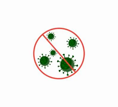 Vector illustration, flat design. No, the flu icon. Coronavirus Icon Stock Illustration
