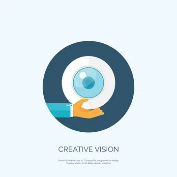 Vector illustration. Flat eye. Creative vision concept background. Stock Illustration