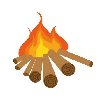 Vector illustration of a flat fire style. Icon for the Internet. Stock Illustration