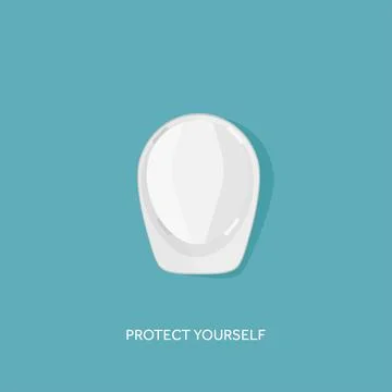 Vector illustration with flat hard hat. Engineering building. Protection Ilustración de archivo