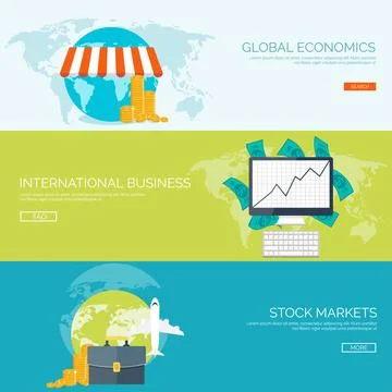 Vector illustration. Flat header. Online news. Newsletter information. Business Stock Illustration