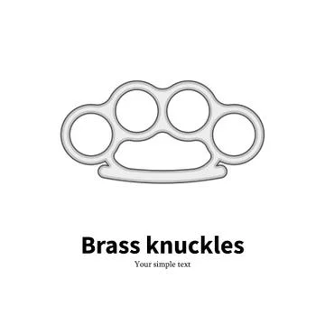 Vector illustration of a flat icon brass knuckles Stock Illustration