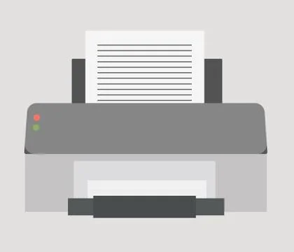 Vector illustration. Flat icon of computer printer. Stock Illustration