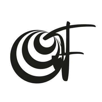 Vector illustration flat image black and white logo circles spiral isolated on a Stock Illustration