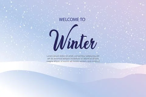 Vector illustration. Flat landscape. Snowy background. Snowdrifts. Stock Illustration