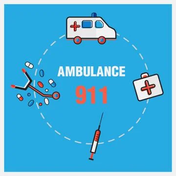 Vector illustration of flat line art design of Medical concept. healthcare icons Stock Illustration