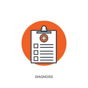 Vector illustration. Flat lined medical icon. First aid help diagnosis.Medical Ilustração Stock