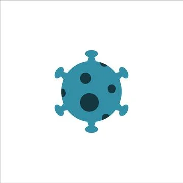 Vector illustration flat or cartoon style of blue virus covid coronavirus Stock Illustration