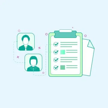 Vector illustration in flat outline style. Graphic design concept of the list 스톡 일러스트