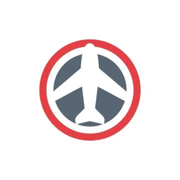 Vector illustration of a flat plane icon Stock Illustration