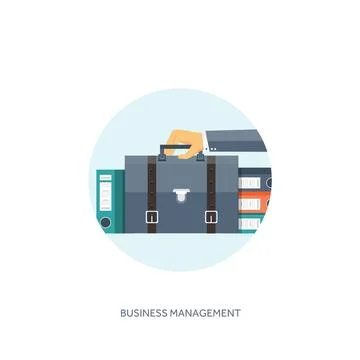 Vector illustration. Flat portfolio with hand and office folder. Paperwork Stock Illustration