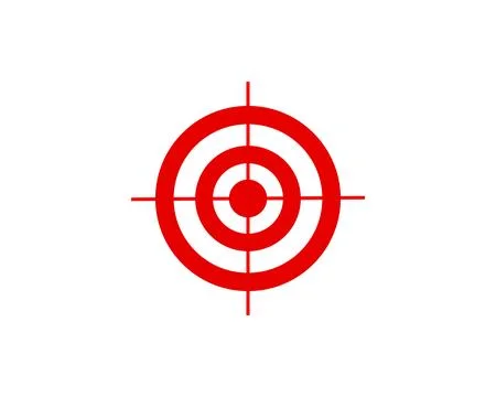 Vector illustration of a flat red target icon 스톡 일러스트