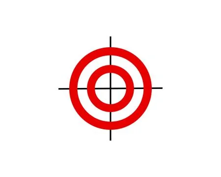 Vector illustration of a flat red target icon 스톡 일러스트