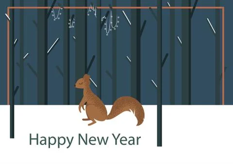 Vector illustration with flat squirrel character Stock Illustration