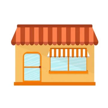 Vector illustration with flat store building Stock Illustration