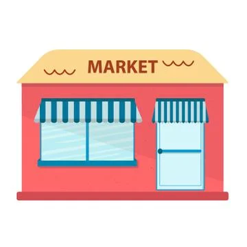 Vector illustration with flat store building Ilustración de archivo