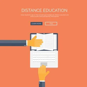 Vector illustration. Flat study backgrounds set. Education and online courses Stock Illustration