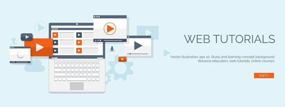 Vector illustration. Flat study backgrounds set. Education,online courses, web Stock Illustration