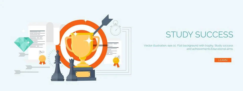 Vector illustration. Flat study backgrounds set. Education,online courses, web Stock Illustration