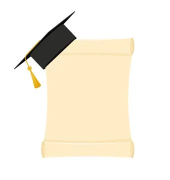Vector illustration in the flat style. Academic graduation cap isolated on th Stock Illustration