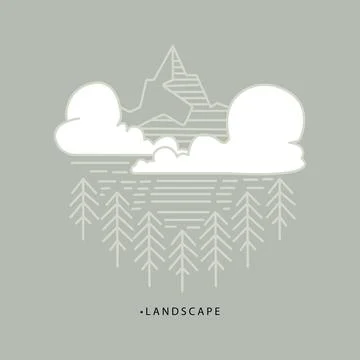 Vector illustration. Flat style. The concept of nature and travel. The pict.. イラスト素材