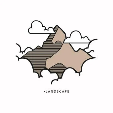 Vector illustration. Flat style. The concept of nature and travel. The pict.. イラスト素材
