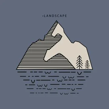 Vector illustration. Flat style. The concept of nature and travel. The pict.. イラスト素材