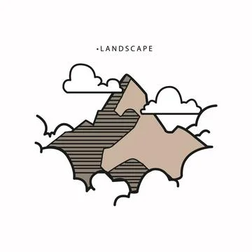 Vector illustration. Flat style. The concept of nature and travel. The pict.. イラスト素材