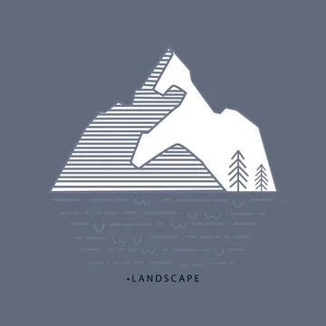 Vector illustration. Flat style. The concept of nature and travel. The pict.. イラスト素材